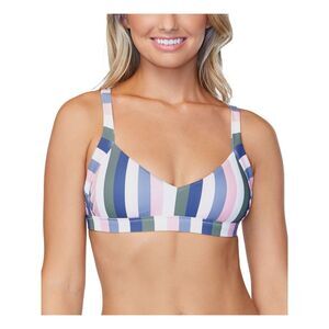 RAISINS Women's Pink Stripe Cross-Back Chasing The Sun Swimsuit Top XL